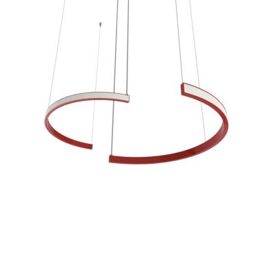 LUMICOM - HALF Suspension, STRIP LED, 34W/m, 3000K, métal, rouge brillant, d.62