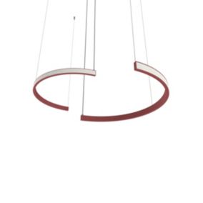 LUMICOM - HALF Suspension, STRIP LED, 34W/m, 3000K, métal, rouge cowhide, d.62