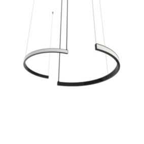 LUMICOM - HALF Suspension, STRIP LED, 34W/m, 4000K, métal, noir brillant, d.62