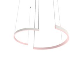 LUMICOM - HALF Suspension, STRIP LED, 34W/m, 4000K, métal, rose, d.62