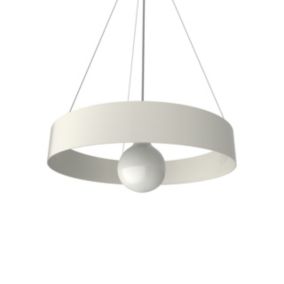 LUMICOM - HALO Suspension, 1X E27, max 42W, métal, blanc brillant, D.40cm