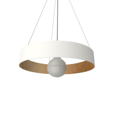 LUMICOM - HALO Suspension, 1X E27, max 42W, métal, blanc mat/feuille d'or, D.40cm
