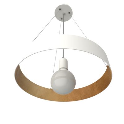 LUMICOM - HALO Suspension, 1X E27, max 42W, métal, blanc mat/feuille d'or, D.40cm