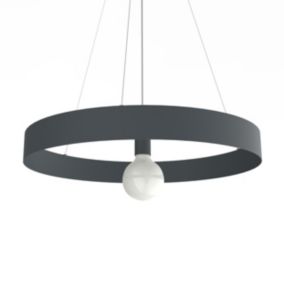 LUMICOM - HALO Suspension, 1X E27, max 42W, métal, gris anthracite, D.60cm