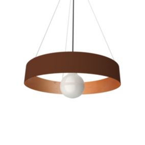 LUMICOM - HALO Suspension, 1X E27, max 42W, métal, marron corten/feuille cuivre, D.40cm