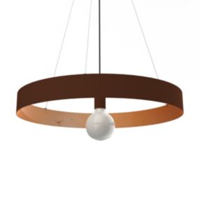 LUMICOM - HALO Suspension, 1X E27, max 42W, métal, marron corten/feuille cuivre, D.60cm