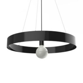 LUMICOM - HALO Suspension, 1X E27, max 42W, métal, noir brillant, D.60cm