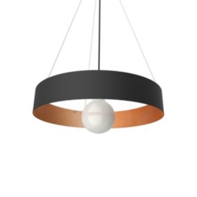 LUMICOM - HALO Suspension, 1X E27, max 42W, métal, noir mat/feuille cuivre, D.40cm