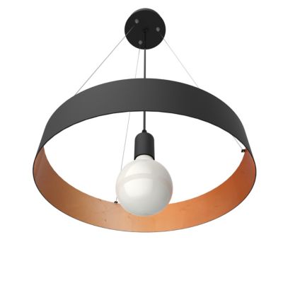 LUMICOM - HALO Suspension, 1X E27, max 42W, métal, noir mat/feuille cuivre, D.40cm