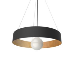 LUMICOM - HALO Suspension, 1X E27, max 42W, métal, noir mat/feuille d'or, D.40cm