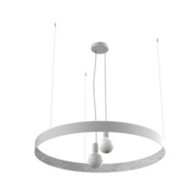 LUMICOM - HALO Suspension, 2X E27, max 42W, métal, blanc/feuille argent, D.90cm