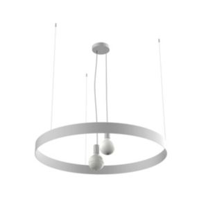 LUMICOM - HALO Suspension, 2X E27, max 42W, métal, blanc mat, D.90cm