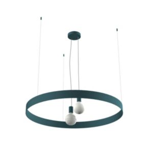 LUMICOM - HALO Suspension, 2X E27, max 42W, métal, bleu méditerranéen, D.90cm