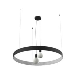 LUMICOM - HALO Suspension, 2X E27, max 42W, métal, feuille argent, D.90cm