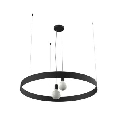 LUMICOM - HALO Suspension, 2X E27, max 42W, métal, noir mat, D.90cm