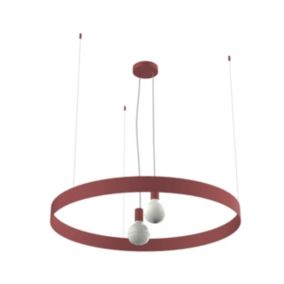 LUMICOM - HALO Suspension, 2X E27, max 42W, métal, rouge cowhide, D.90cm