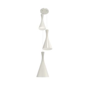 LUMICOM - JAQUELINE COMPO Suspension, 3x E27, max 42W, métal, blanc brillant, D.40cm