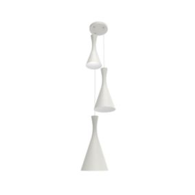 LUMICOM - JAQUELINE COMPO Suspension, 3x E27, max 42W, métal, blanc mat/feuille argent, D.40cm