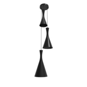 LUMICOM - JAQUELINE COMPO Suspension, 3x E27, max 42W, métal, noir brillant, D.40cm