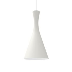 LUMICOM - JAQUELINE Suspension, 1x E27, max 42W, métal, blanc mat/feuille argent, D.20cm