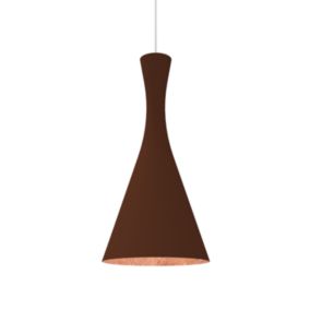 LUMICOM - JAQUELINE Suspension, 1x E27, max 42W, métal, marron corten/feuille cuivre, D.20cm