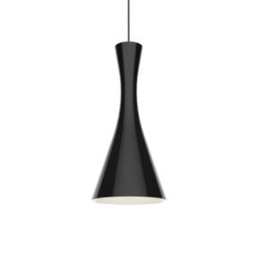 LUMICOM - JAQUELINE Suspension, 1x E27, max 42W, métal, noir brillant/blanc, D.20cm