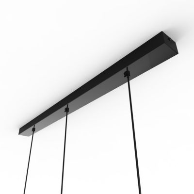 LUMICOM - JAQUELINE TRACK Suspension, 3x E27, max 42W, métal, noir brillant/blanc, L.90cm x H.45cm