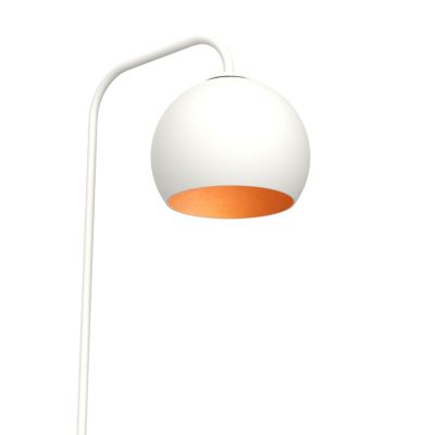 LUMICOM - JOE Lampadaire, 1X E27, max 42W, métal, blanc mat/feuille cuivre, D.25cm H.170cm