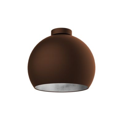 LUMICOM - JOE Plafonnier, 1X E27, max 42W, métal, marron corten/feuille argent, D.25cm