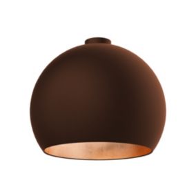 LUMICOM - JOE Plafonnier, 1X E27, max 42W, métal, marron corten/feuille cuivre, D.50cm