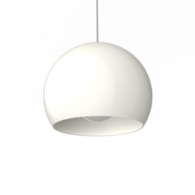 LUMICOM - JOE Suspension, 1X E27, max 42W, métal, blanc brillant, D.25cm