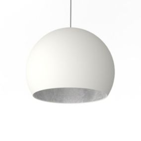 LUMICOM - JOE Suspension, 1X E27, max 42W, métal, blanc mat/feuille argent, D.40cm