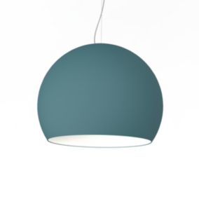 LUMICOM - JOE Suspension, 1X E27, max 42W, métal, bleu méditerranéen/blanc traffic, D.50cm