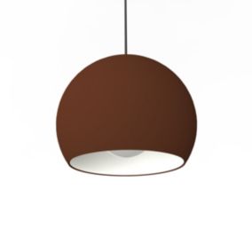 LUMICOM - JOE Suspension, 1X E27, max 42W, métal, corten/blanc traffic, D.25cm