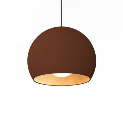 LUMICOM - JOE Suspension, 1X E27, max 42W, métal, marron corten/feuille d'or, D.25cm