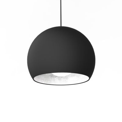 LUMICOM - JOE Suspension, 1X E27, max 42W, métal, noir mat/feuille argent, D.25cm