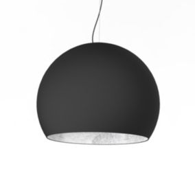 LUMICOM - JOE Suspension, 1X E27, max 42W, métal, noir mat/feuille argent, D.50cm