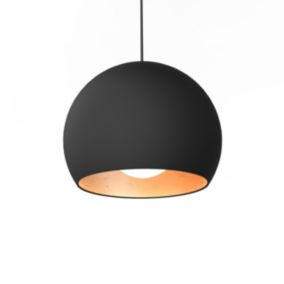 LUMICOM - JOE Suspension, 1X E27, max 42W, métal, noir mat/feuille cuivre, D.25cm