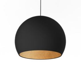 LUMICOM - JOE Suspension, 1X E27, max 42W, métal, noir mat/feuille d'or, D.40cm