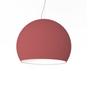 LUMICOM - JOE Suspension, 1X E27, max 42W, métal, rouge cowhide/blanc traffic, D.50cm