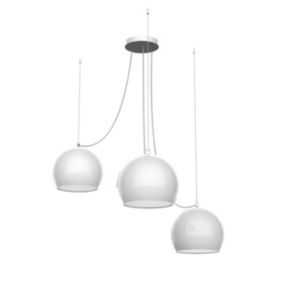 LUMICOM - JOE Suspension, 3X E27, max 42W, métal, blanc brillant, D.25cm