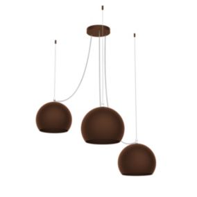 LUMICOM - JOE Suspension, 3X E27, max 42W, métal, marron corten, D.25cm