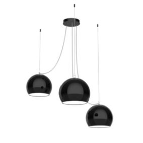 LUMICOM - JOE Suspension, 3X E27, max 42W, métal, noir mat/blanc, D.25cm