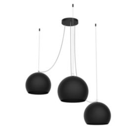 LUMICOM - JOE Suspension, 3X E27, max 42W, métal, noir mat, D.25cm