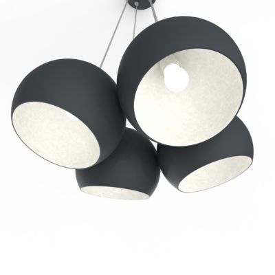 LUMICOM - JOE Suspension, 4X E27, max 42W, métal, anthracite blanc, D.25cm