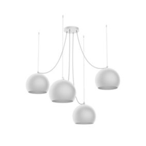 LUMICOM - JOE Suspension, 4X E27, max 42W, métal, blanc mat, D.25cm