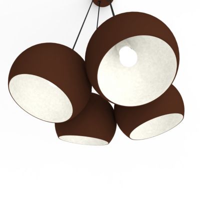 LUMICOM - JOE Suspension, 4X E27, max 42W, métal, corten blanc, D.25cm