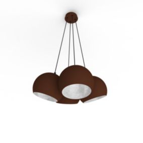 LUMICOM - JOE Suspension, 4X E27, max 42W, métal, corten/feuille d'argent, D.25cm