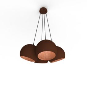 LUMICOM - JOE Suspension, 4X E27, max 42W, métal, corten/feuille de cuivre, D.25cm