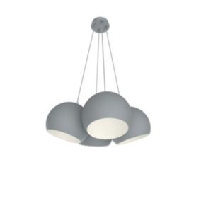 LUMICOM - JOE Suspension, 4X E27, max 42W, métal, gris blanc, D.25cm